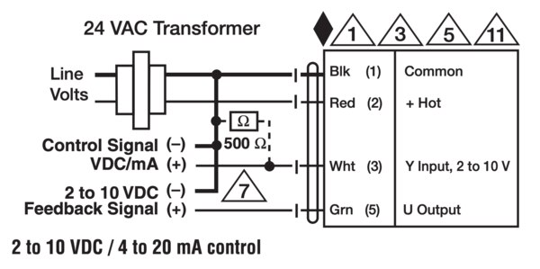 Belimo LF24-SR US : Wiring